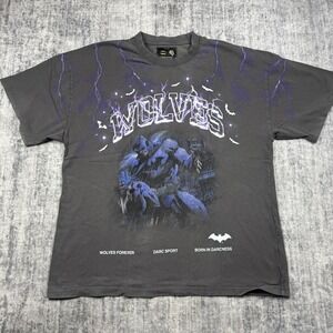 Darc Sport x Batman Tee Shirt Mens Size XL Blue Lightning Wolves Club Oversized